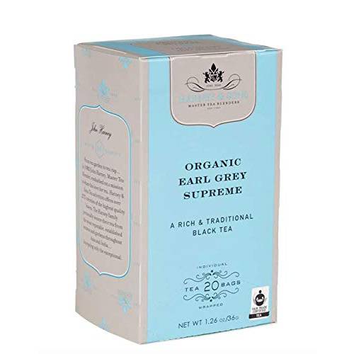 Harney & Sons Organic Earl Grey Supreme Teabags, 20 count box