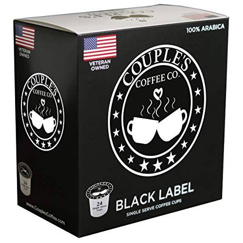 Couple’s Coffee Single Serve K-Pods, Black Label, Medium Roast (24 Count), Bold and Full Blend, Coffee Lover’s Favorite Coffee, Made with 100% Arabica Beans
