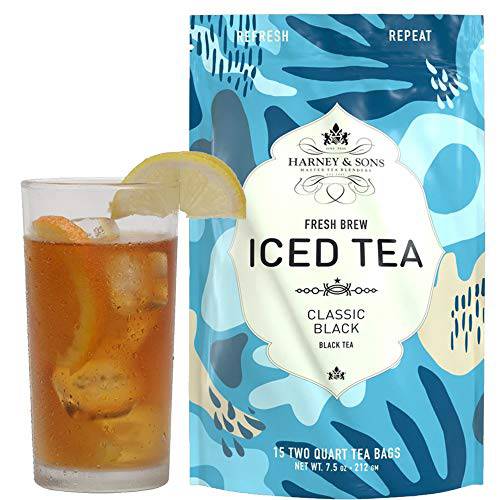 Harney & Sons Organic Black Fresh Brew Iced Tea | 15ct, Brews up to 30 quarts of Iced Tea, Refreshing Summer Iced Tea