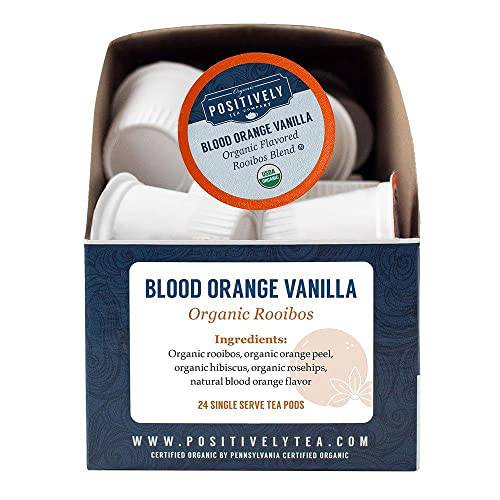 Organic Positively Tea Company, Blood Orange Vanilla Rooibos Tea, K-Cup Compatible, 24 Pods