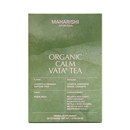 Maharishi Ayurveda - Organic Vata Balancing & Calming Herbal Tea | 100% Organic Caffeine Free Tea For Calming & Relaxing The Mind & Body | 20 Herbal Tea Bags (1.2 oz - 34g)