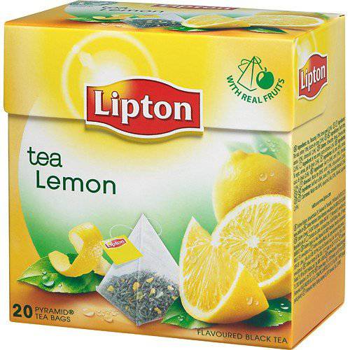 Lipton Black Tea - Lemon - Premium Pyramid Tea Bags (20 Count Box) [PACK OF 3]