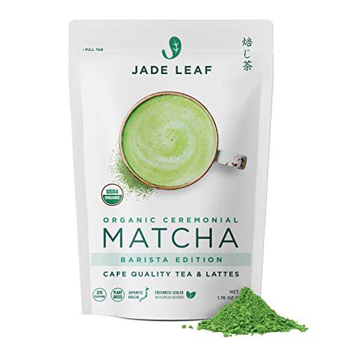 Jade Leaf Organic Ceremonial Grade Matcha Green Tea Powder - Authentic Japanese Origin - Barista Edition For Cafe Quality Tea & Lattes (1.76 Ounce)