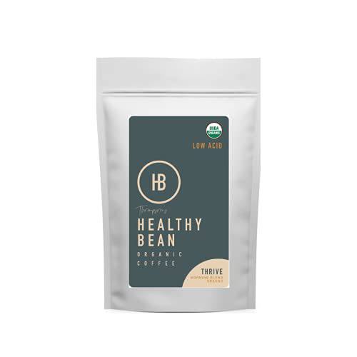 Healthy Bean Coffee Thrive Morning Roast - Low Acid Coffee | Whole Bean, Organic | - 11oz.
