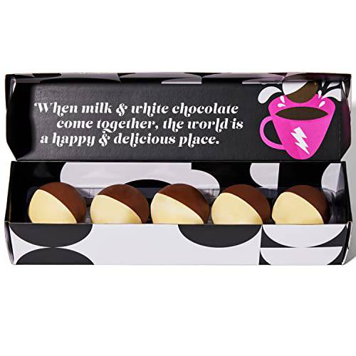 Bombombs Hot Chocolate Bombs, Includes Half White Chocolate and Half Milk Chocolate Cocoa Bombs Filled with Mini Marshmallows, Pack of 5