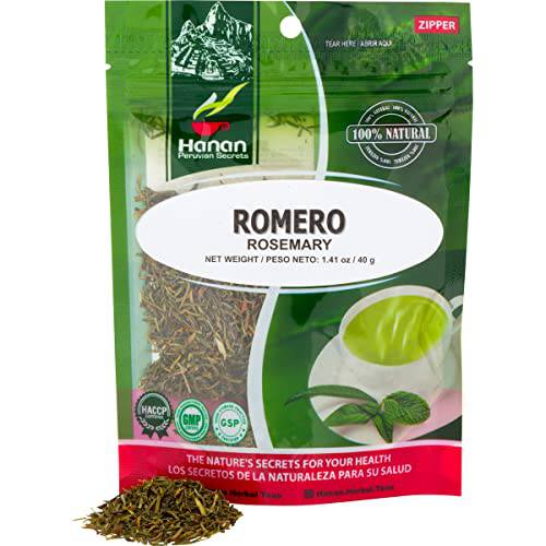 Rosemary Loose Leaf 1.4oz - Romero 40g, Dried Herbs from Peru for Herbal Tea, Cooking, Recipes, Mediterranean Cuisine - Rosmarinus officinalis Leaves