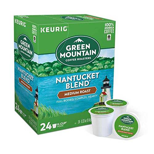 Keurig Coffee Pods K-Cups 16 / 18 / 22 / 24 Count Capsules ALL BRANDS / FLAVORS (24 Pods Green Mountain - Nantucket Blend)