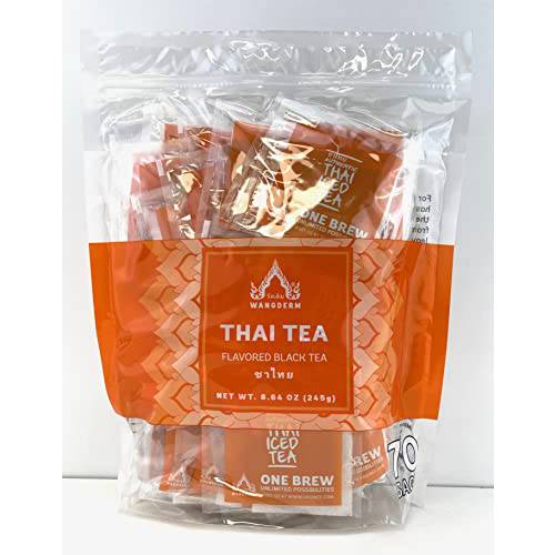 Authentic Thai Iced Tea Family Value Size 70 Bags 8.64oz ( 245g ) By Wang Derm