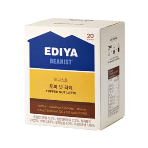 EDIYA Toffee nut latte, 20g*20sticks, stick coffee, 400g