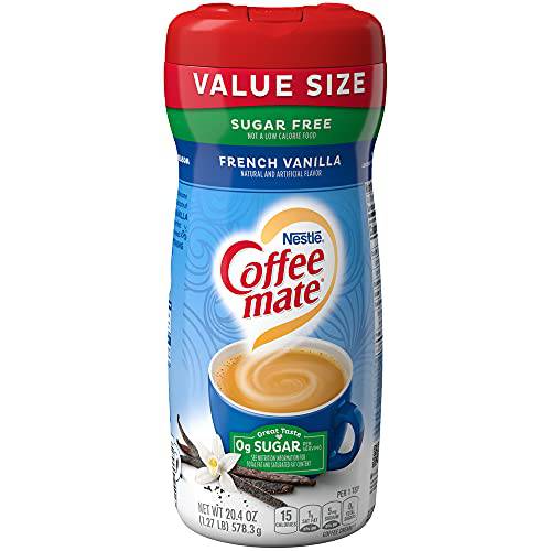 Coffee-mate Sugar Free French Vanilla Powder Coffee Creamer 20.4 oz. Canister Pack of 6
