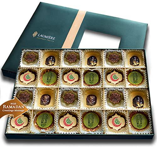 Laumiere Gourmet Fruits - Noor Collection - Ramadan Rectangle Box - Dried Fruits and Nuts Basket - Box - Hamper - Ramadan - Festive Celebrations - No Added Sugar - Healthy - Natural (Rectangle)
