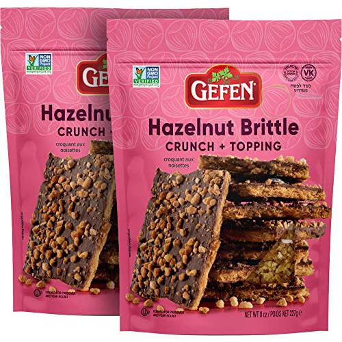 Gefen Hazelnut Brittle Crunch and Topping 8oz (2 Pack), Must Have Baking Essential, Non GMO, Kosher for Passover