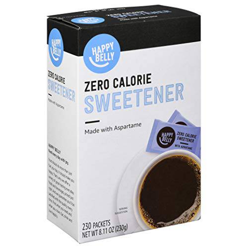 Amazon Brand - Happy Belly Zero Calorie Blue Aspartame Sweetener, 230 Count (Previously Sugarly Sweet)