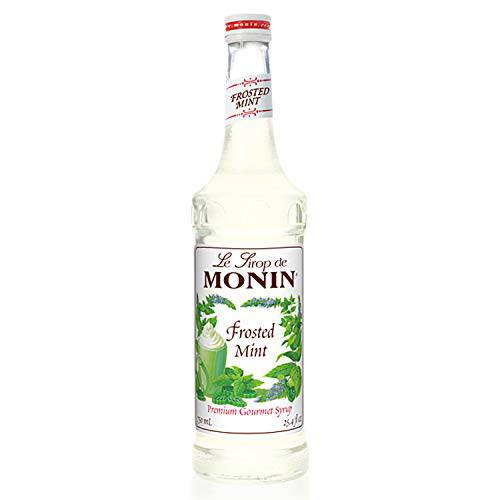 Monin - Frosted Mint Syrup, Bold Spearmint Coolness, Natural Flavors, Great for Smoothies, Sodas, Cocktails, and Teas, Non-GMO, Gluten-Free (750 ml)