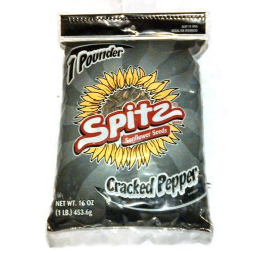 Spitz Cracked Pepper Flavor Sunflower Seeds, 1 Pound Bag (Pack of 6)