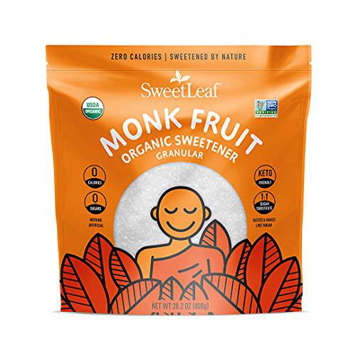 SweetLeaf Monk Fruit Organic Sweetener, Granular, 800g
