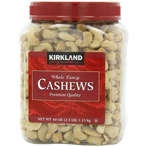 Kirkland Signature Premium Fancy Salted Cashews 40 Oz - Pack of 2