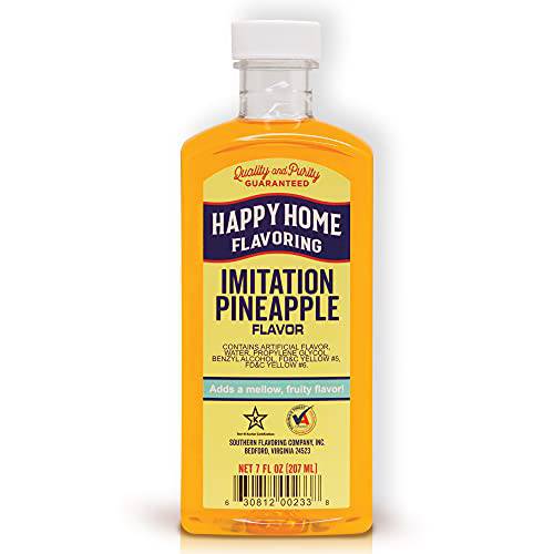 Happy Home Imitation Pineapple Flavoring, Non-Alcoholic, Certified Kosher, 7 oz.