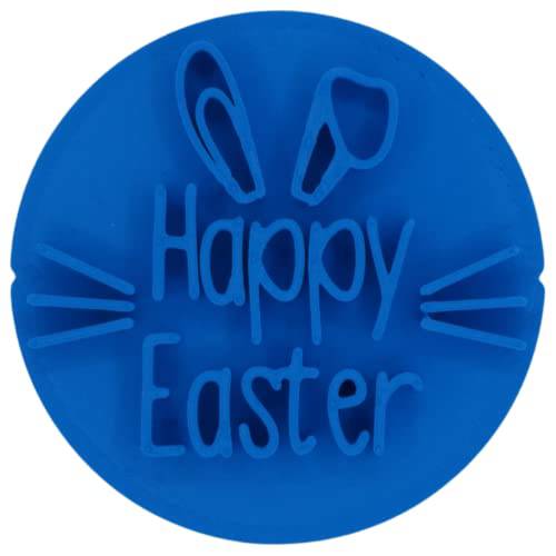 Happy Easter Bunny Cookie Stamp Fondant Embosser 6cm (2.36 inches) Made in the UK for Baking, Cooking, Fondant, Icing, Cupcake, Cookie, Cake, Biscuits, Decoration