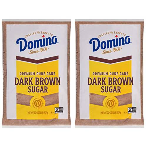 Domino Premium Pure Cane Dark Brown Sugar, 4 LB Ecommerce Pack (2 LB Bags, Pack of 2)