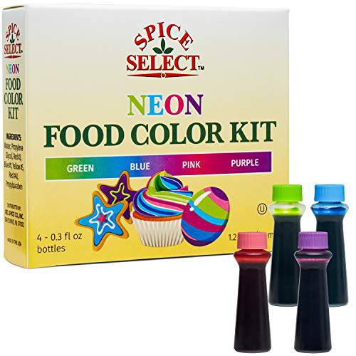 Spice Neon Food Colors Blue Green Pink Purple 1.2 Oz