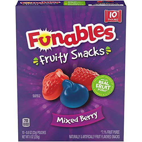Funables Fruit Snacks, Mixed Berry, 10 Count