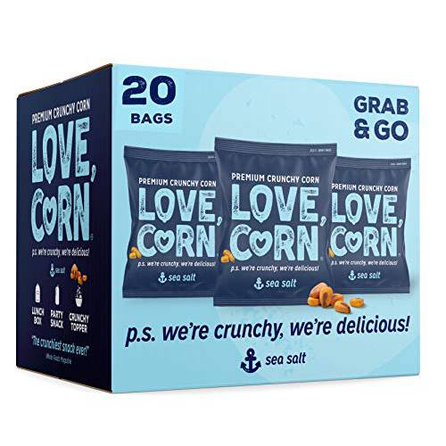 LOVE CORN Sea Salt | Delicious Crunchy Corn Snack | 0.7oz x20 bags | Non-GMO, Low-Sugar, Gluten-Free, Plant Based…