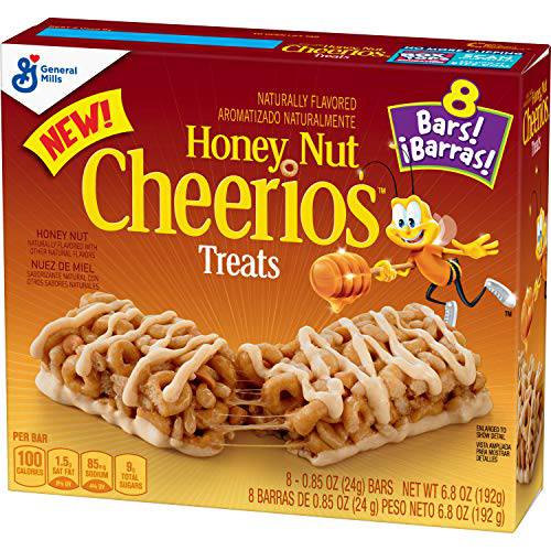 Honey Nut Cheerios Breakfast Cereal Treat Bars, Snack Bars, 8 ct