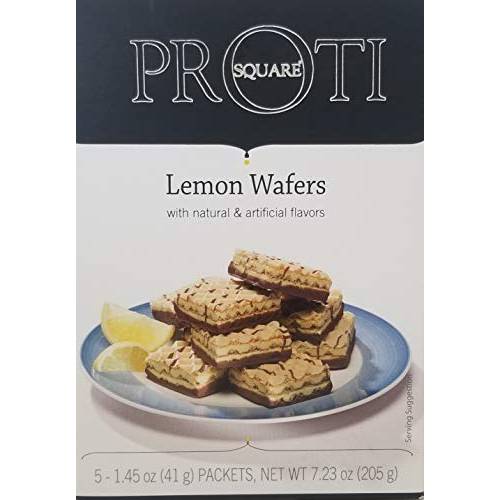 Proti Fit High Protein Wafer Bar - Lemon (5 Servings/Box) - Trans Fat Free, Aspartame Free, Cholesterol Free