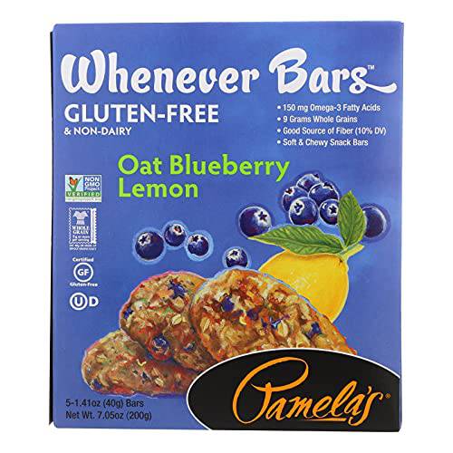 Pamelas Products Oat Blueberry Lemon Bar - 5 Count (Pack of 6)