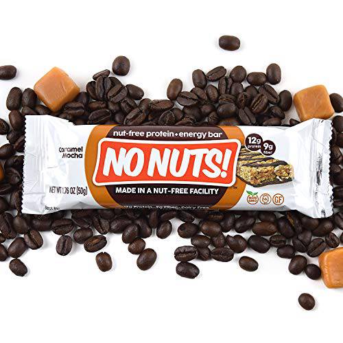 No Nuts 100% Nut Free Dairy Free Vegan Protein Bars, Chocolate Caramel Mocha 12-Pack, Organic, Kosher, Egg-Free, Non-Gmo & Dairy-Free Protein Bars