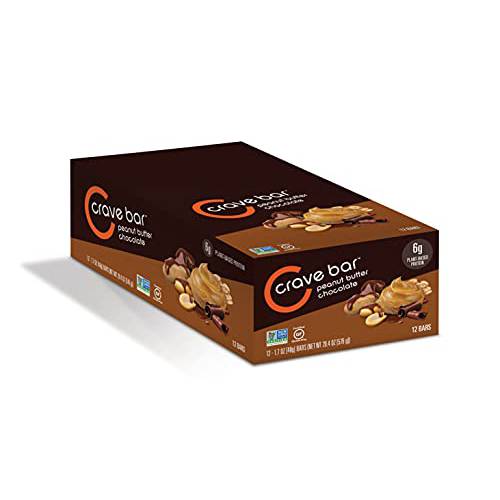 CRAVE BAR - Nutrition Energy Bar, Chocolate Almond Coconut, 6g Protein, 6g Fiber, Non-GMO, Gluten-Free (Pack of 12)