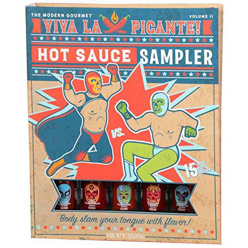 Thoughtfully Gifts, Hot Sauce Book Gift Set, Hot Sauce Sampler Includes Unique Flavors Like Smoky Bourbon and Garlic Habanero Hot Sauce, Set of 15