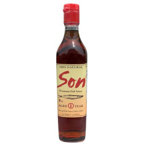 Son Fish Sauce │ Premium Vietnamese Artisanal Fish Sauce Since 1951 | One Year Aged Anchovy Sauce │17.0 oz Bottle│100% Pure Natural │GLUTEN FREE, NO SHELLFISH , NO MSG ADDED | Available as Single or Double Pack. (Pack of 1)