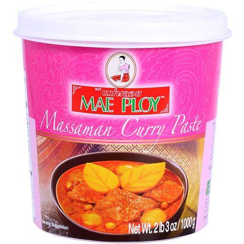 Mae Ploy Massaman Curry Paste, Authentic Thai Masaman Curry Paste For Thai Curries And Other Dishes, Aromatic Blend Of Herbs, Spices And Shrimp Paste (35 oz Tub)