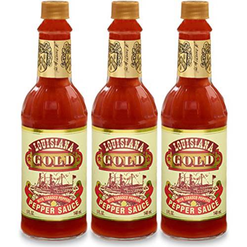 Louisiana Gold Red Pepper Sauce with Tabasco Peppers 5 fl. oz. (Pack of 3)