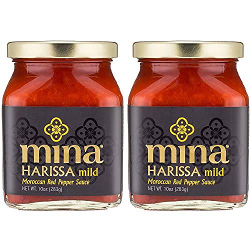 Mina Harissa Mild, Moroccan Red Pepper Sauce, 10 Oz (Pack of 2)
