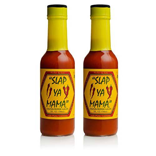 Slap Ya Mama All Natural Louisiana Style Hot Sauce, Cajun Pepper Flavor, 5 Ounce Bottle, Pack of 2