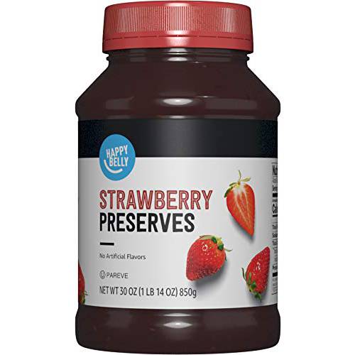 Amazon Brand - Happy Belly Strawberry Preserves, 30 Ounce