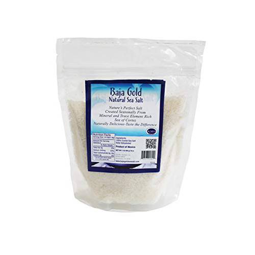 Baja Gold Sea Salt Natural 1 Pound Highest Mineralized Salt Kosher All Natural Healthy Low Sodium Culinary Use Pickle Preserve Ferment Brine Baking Finishing Salt
