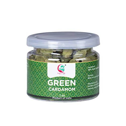 Indian GREEN CARDAMOM Pods Whole | 1 oz | Flavourful Indian Spice | Semillas de Cardamomo | by Yogi’s Gift