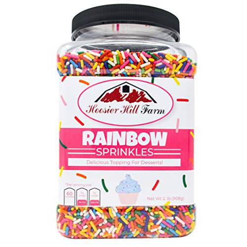 Rainbow Sprinkles by Hoosier Hill Farm, 2LB (Pack of 1)