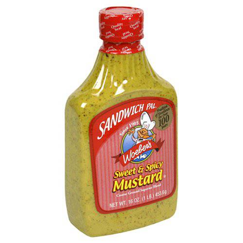 Woeber’s Sandwich Pal Sweet & Spicy Mustard, Six 16-Ounce Units (96-Ounces)