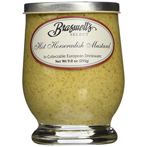 BRASWELLS Hot Horseradish Mustard, 9 OZ