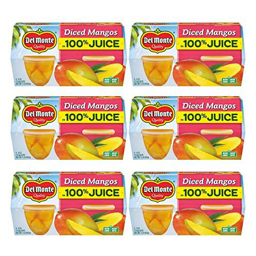 Del Monte Diced Mangoes Fruit Cups, 4.4 Ounce (Pack of 24)