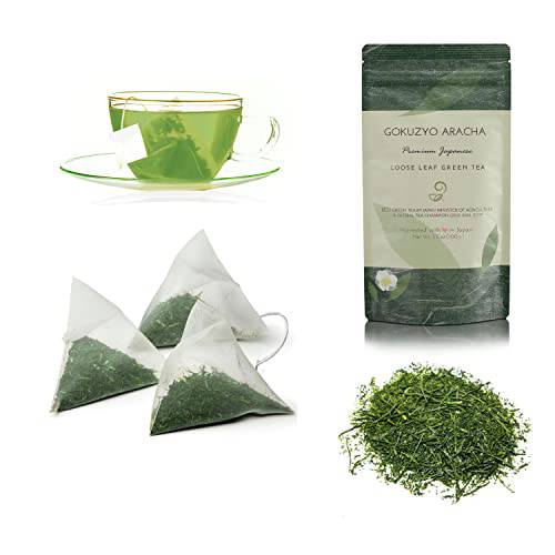 Gokuzyo Aracha and Teabag Tea Set from Japanese Green Tea Co – Premium 2-Piece Japanese Green Tea Assortment – Non-GMO, Delicate Flavor - Ideal for Tea Lovers