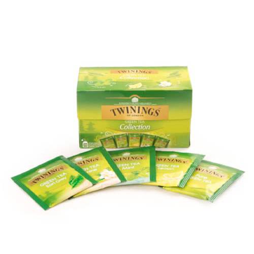 Twining Tea Twining Green Tea Collection , 20 Tea Bags | 5 Varieties Tea - Pure Green Tea, Earl Grey Green Tea, Green Tea & Lemon, Green Tea & Mint, Jasmine Green Tea