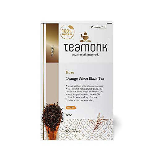 Teamonk Hozo High Mountain Orange Pekoe Black Tea Loose Leaf (50 Cups) - 3.5 oz | 100% Natural Orange Pekoe Tea | Black Tea Leaves for Energy | Fruit Tea | No Additives