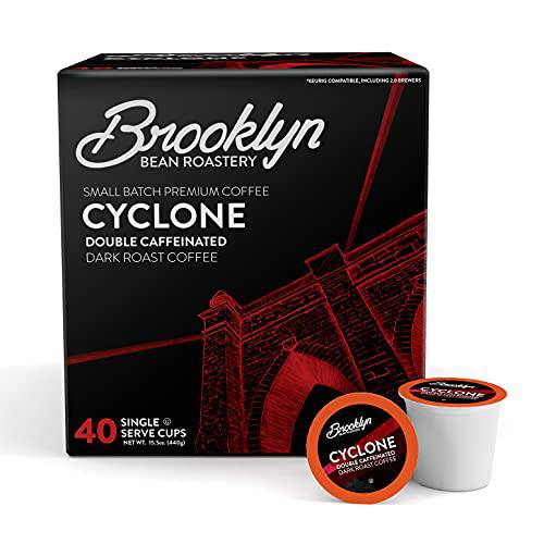 Brooklyn Beans Cyclone Gourmet Coffee Pods, Compatible with 2.0 Keurig K Cup Brewers, 40 Count