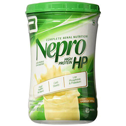Abbott Nepro HP Powder Vanilla - Carb Steady Nutrition High Energy Feed - Vanilla (400 gms) For Renal Impairment & Dialysis Patients